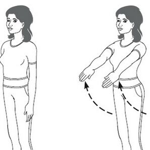 Exercice pour le traitement de l'arthrose de l'articulation de l'épaule en levant les bras tendus