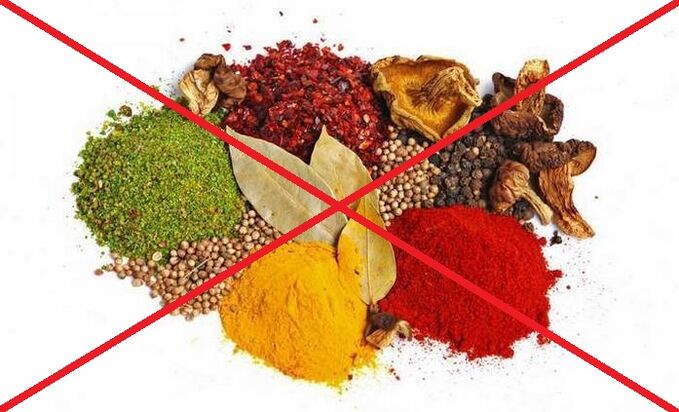 En cas d'ostéochondrose cervicale, il faut éviter l'utilisation de condiments épicés.